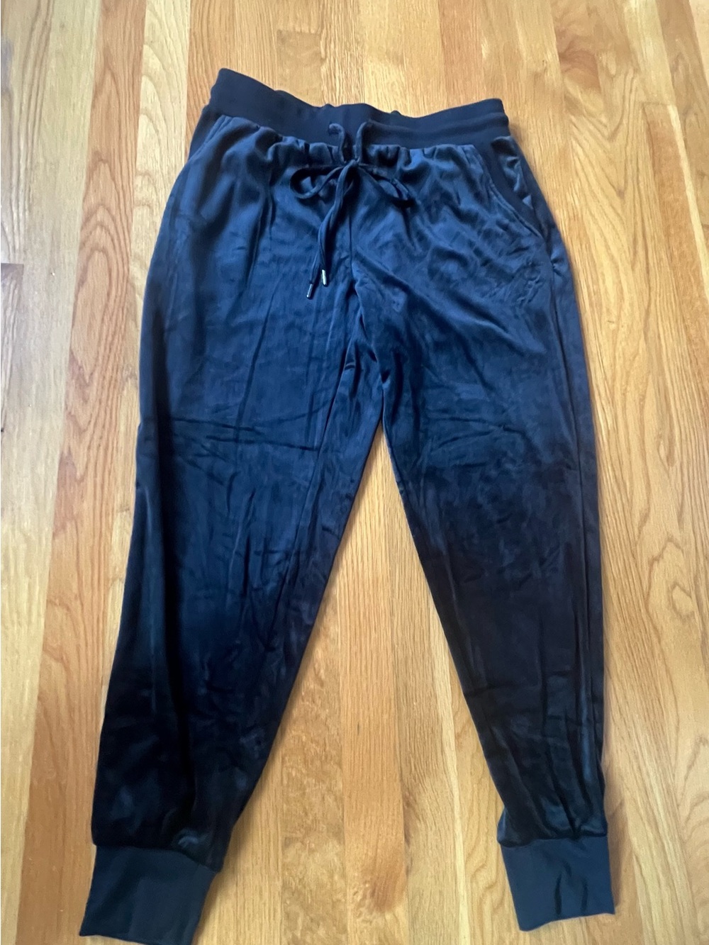 Women Black Jogger Pants with Drawstring Waist